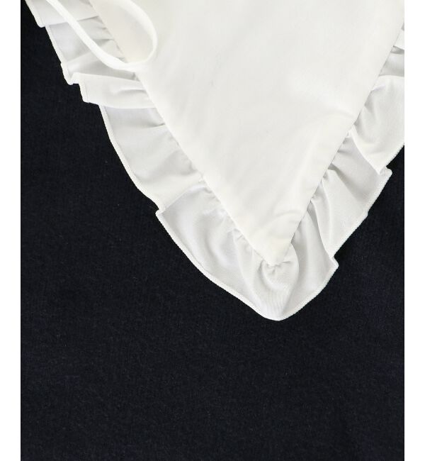  「フリルカラーセットニットカーディガン」|カーディガン|