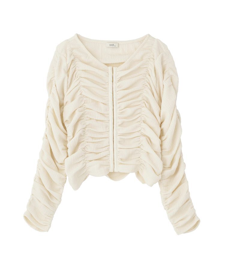 earth music&ecology「フロントホックシャーリングトップス」|カーディガン|