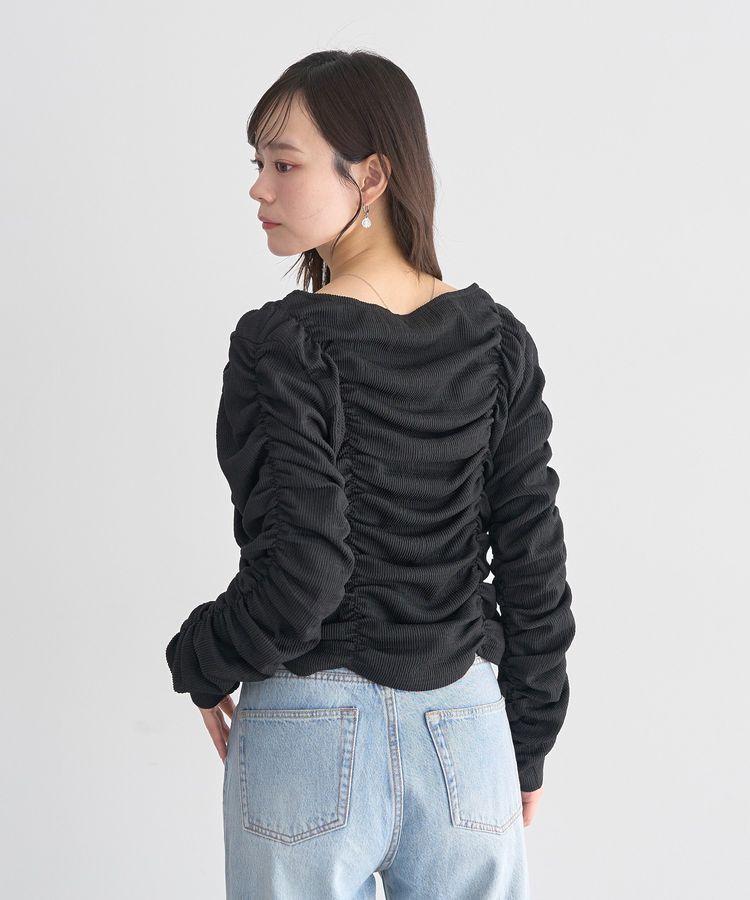 earth music&ecology「フロントホックシャーリングトップス」|カーディガン|