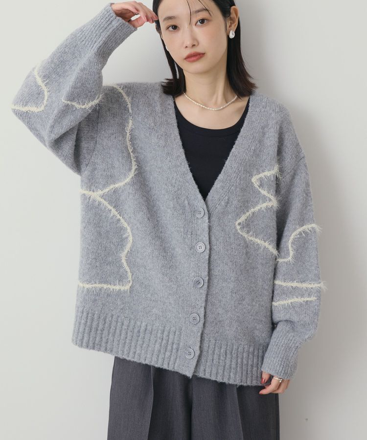 AMERICAN HOLIC「ニュアンスライン柄Vネックカーディガン」|カーディガン|Gray Mixture