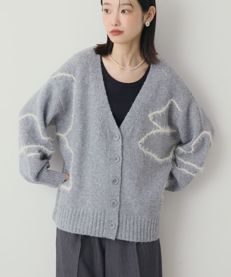 AMERICAN HOLIC「ニュアンスライン柄Vネックカーディガン」|カーディガン|