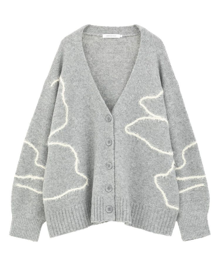 AMERICAN HOLIC「ニュアンスライン柄Vネックカーディガン」|カーディガン|