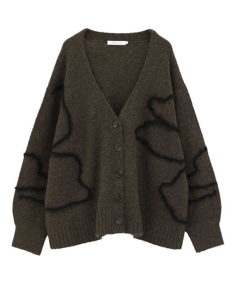 AMERICAN HOLIC「ニュアンスライン柄Vネックカーディガン」|カーディガン|