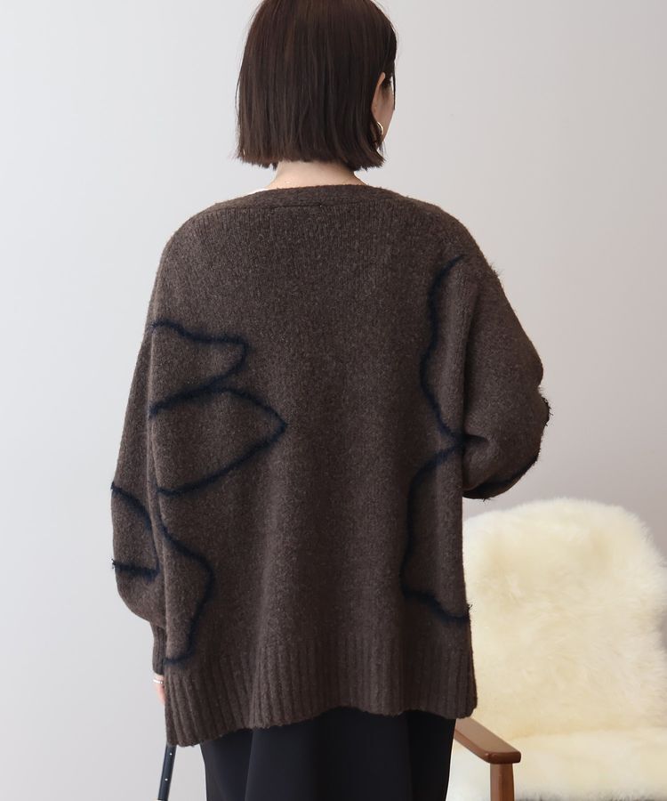 AMERICAN HOLIC「ニュアンスライン柄Vネックカーディガン」|カーディガン|