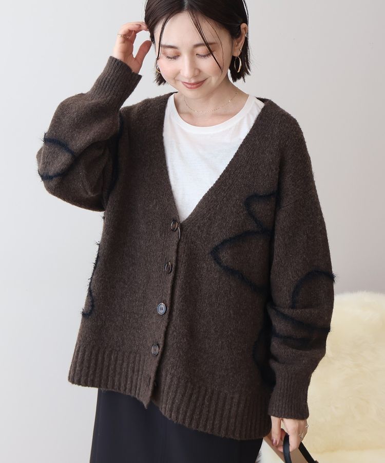 AMERICAN HOLIC「ニュアンスライン柄Vネックカーディガン」|カーディガン|