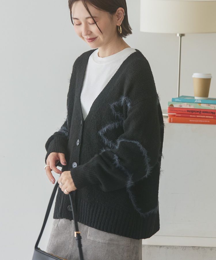 AMERICAN HOLIC「ニュアンスライン柄Vネックカーディガン」|カーディガン|