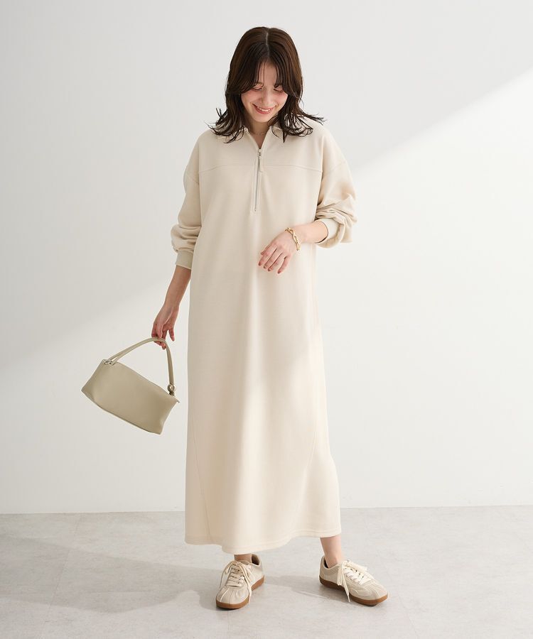 Green Parks「ポロ衿ハーフZIPカットワンピース」|ワンピース|Ivory