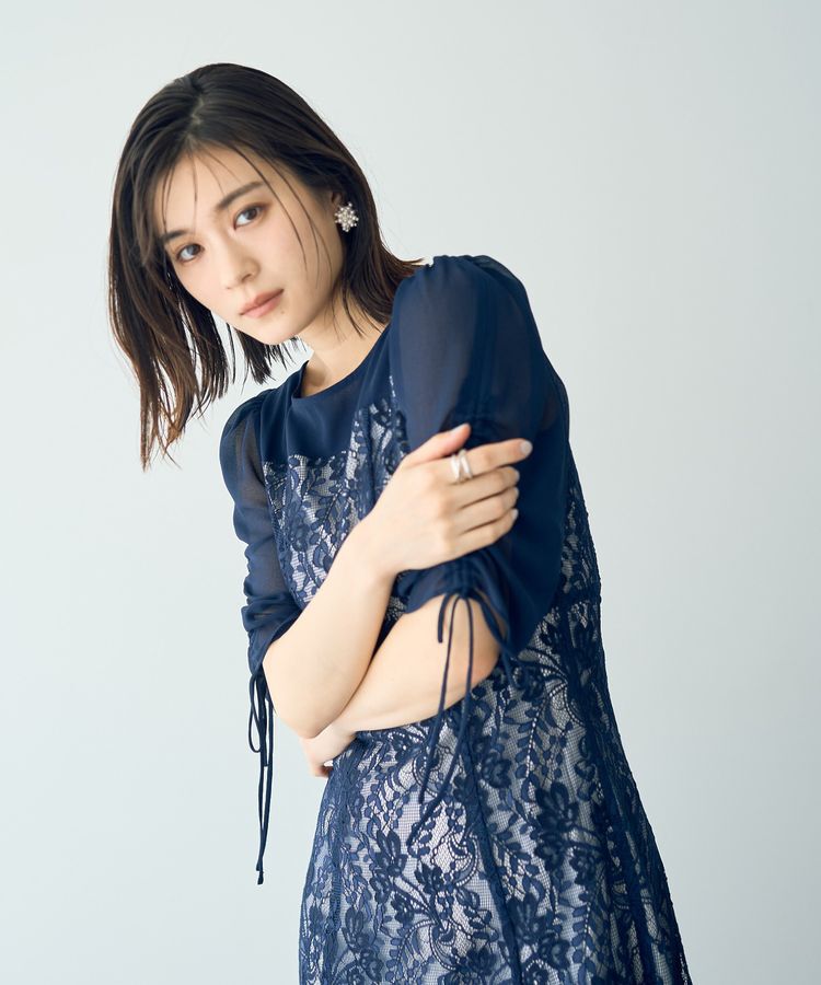 YECCA VECCA「レース切替フレアドレス」|ワンピース|