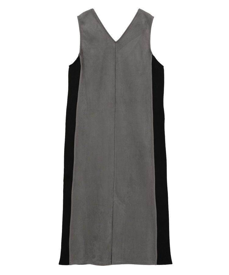 YECCA VECCA「ニット切替フェイクスエードジャンスカ」|ジャンパースカート|