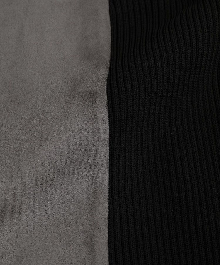 YECCA VECCA「ニット切替フェイクスエードジャンスカ」|ジャンパースカート|