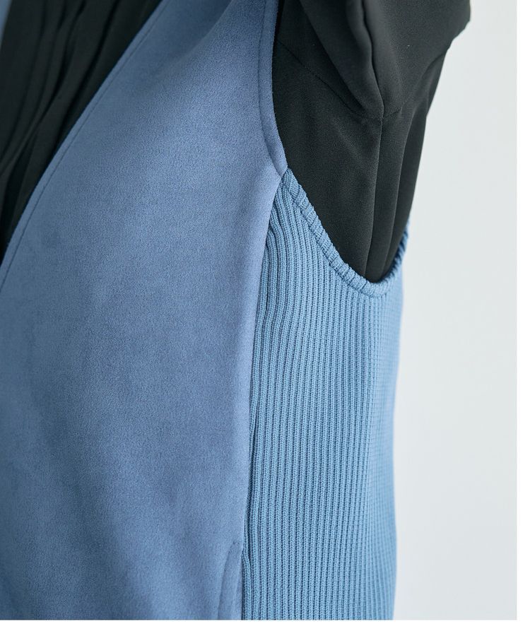 YECCA VECCA「ニット切替フェイクスエードジャンスカ」|ジャンパースカート|