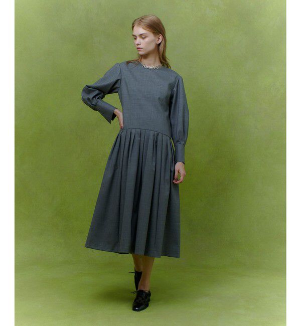 LOULOU WILLOUGHBY「【LOULOU WILLOUGHBY】ウールトロローウエストワンピース」|ワンピース|