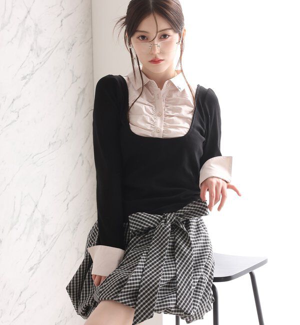  「【サイズ展開あり】バルーンミニスカート／パッチつき」|スカート|