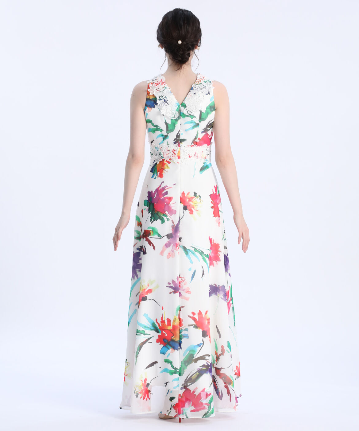 Maglie le cassetto「《M Maglie le cassetto》フラワープリントレースドレス」|ワンピース|