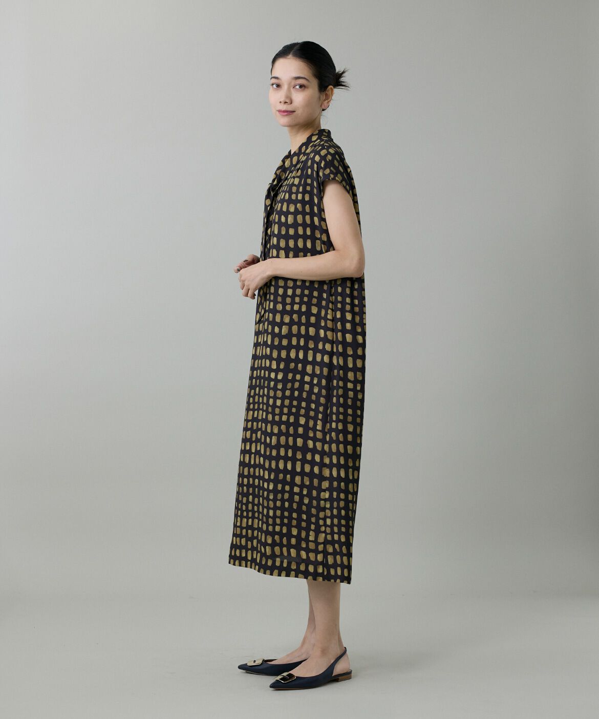 INED「デフォルメチェックボウタイワンピース　」|ワンピース|