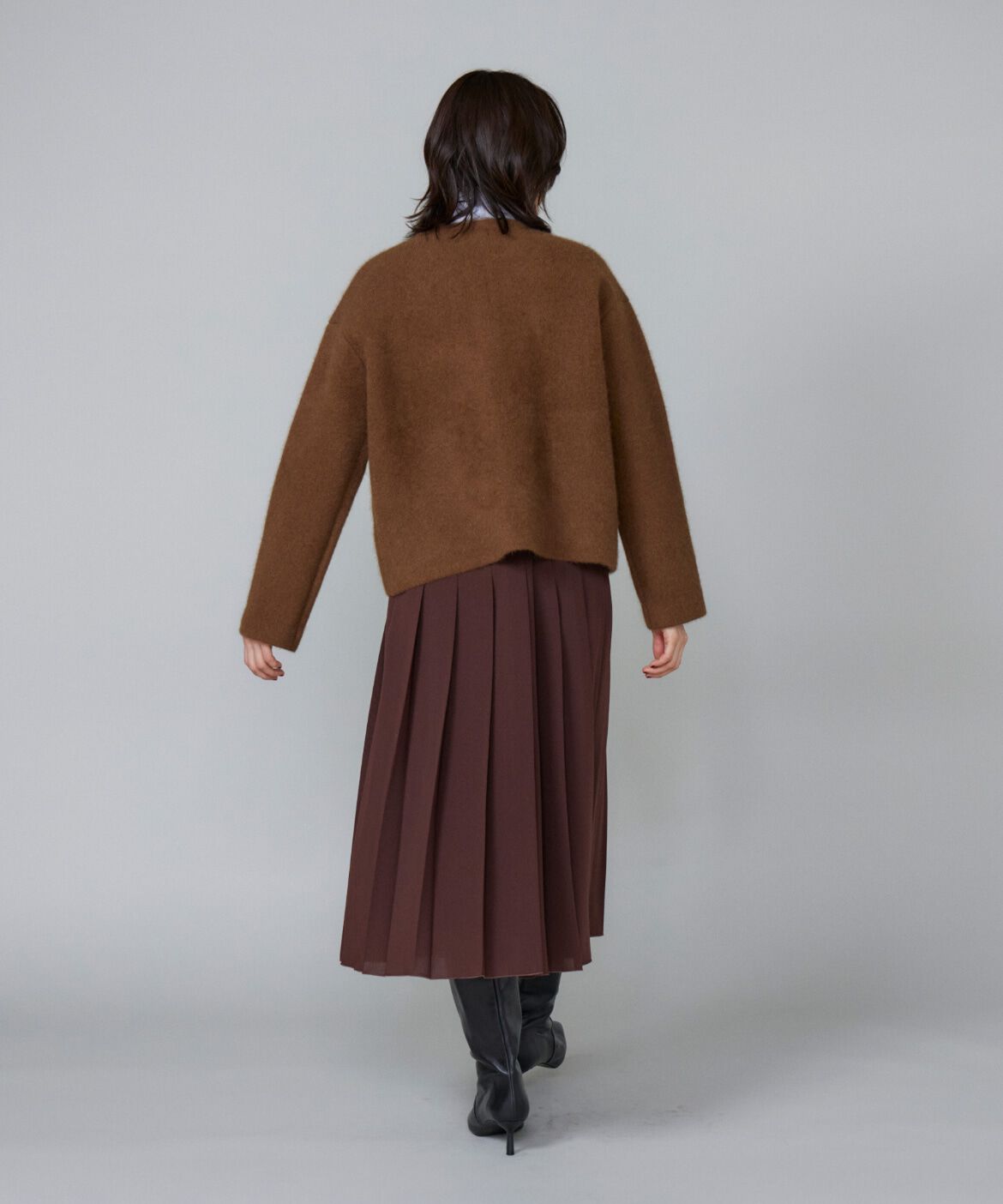 Le Souk「《大きいサイズ》ラクーン接結編みニットブルゾン」|カーディガン|