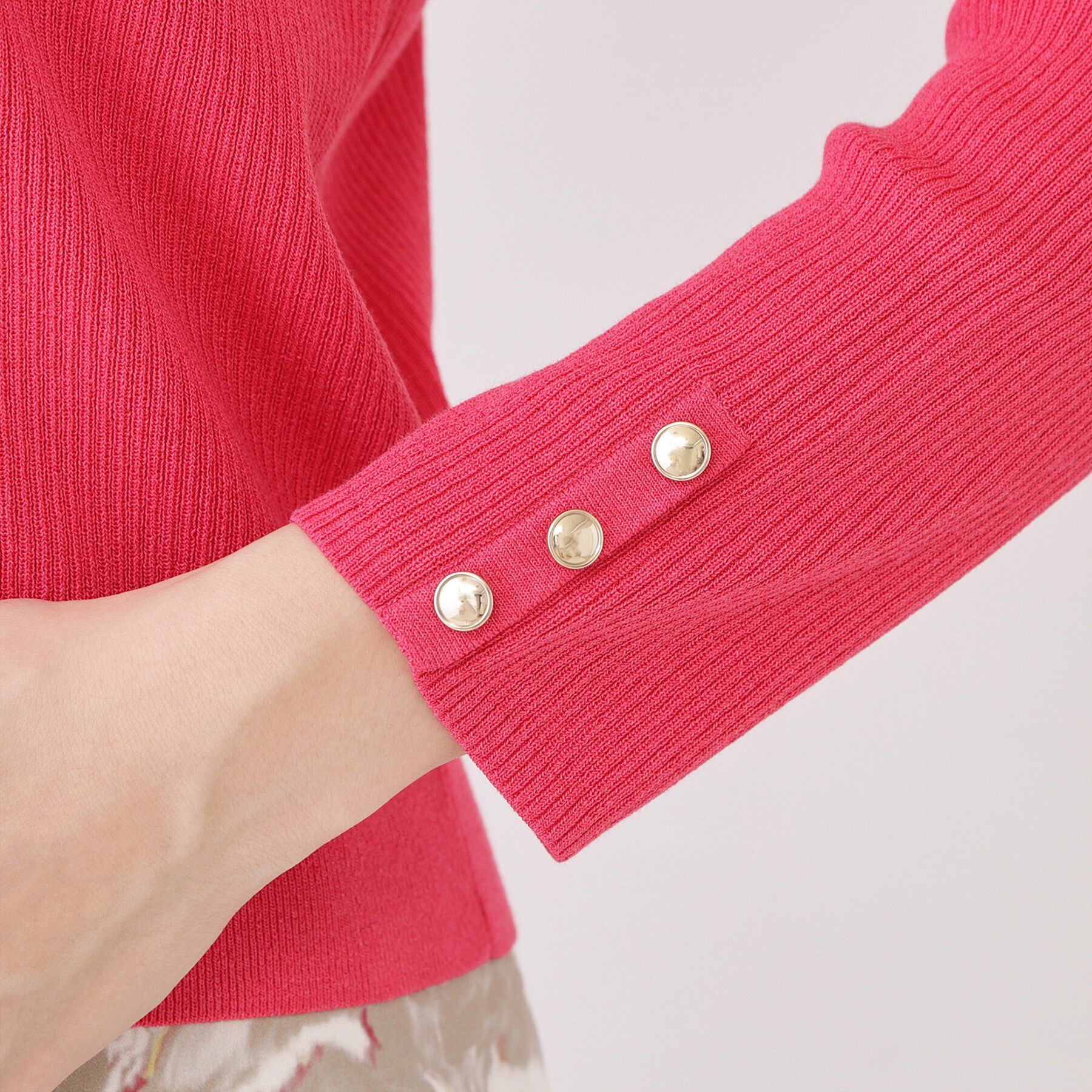 COUP DE CHANCE「【手洗い可／9分袖丈】リブ風ラインのニットトップス」|ニット・セーター|