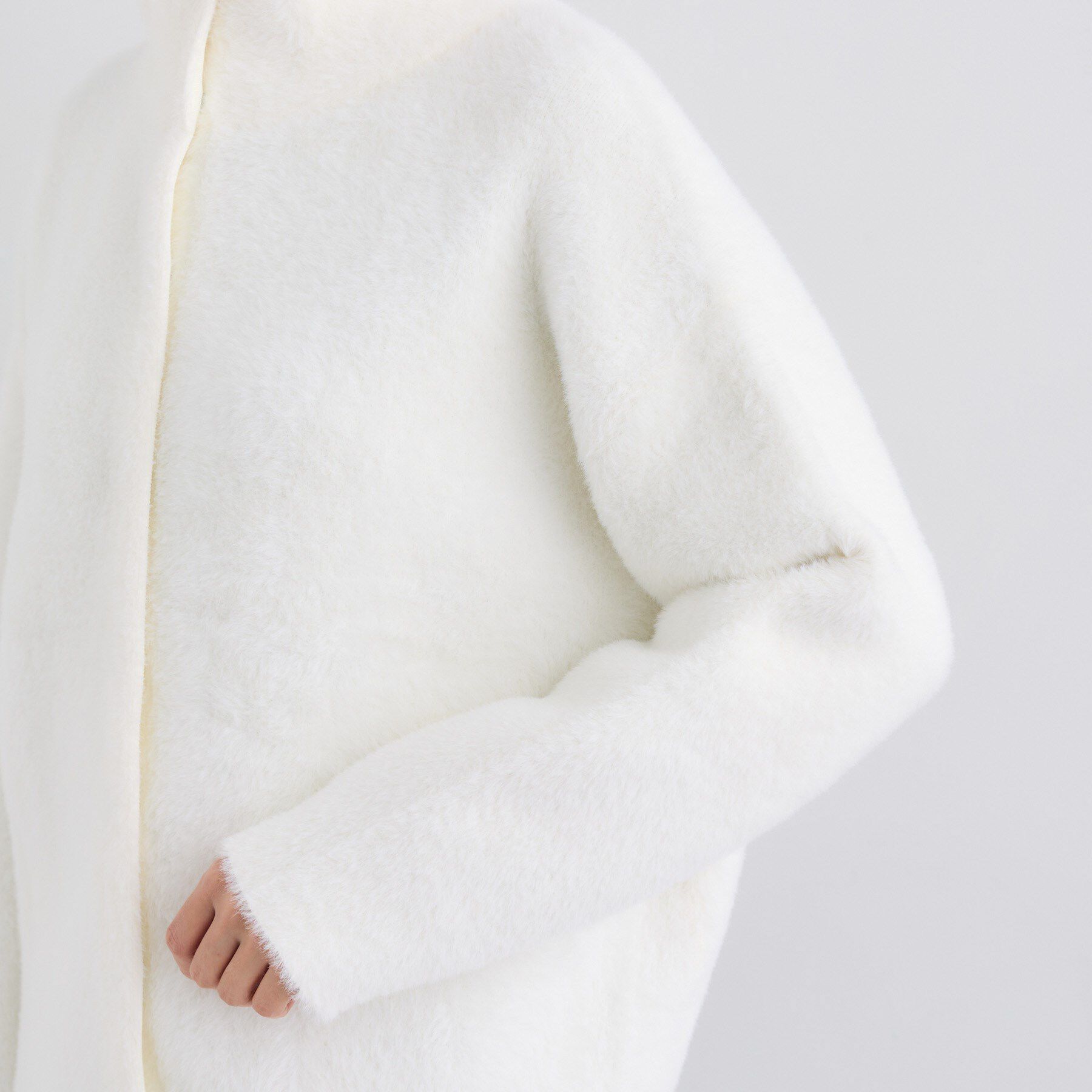 INDIVI「スタンドネック シャギーモールニット」|ニット・セーター|