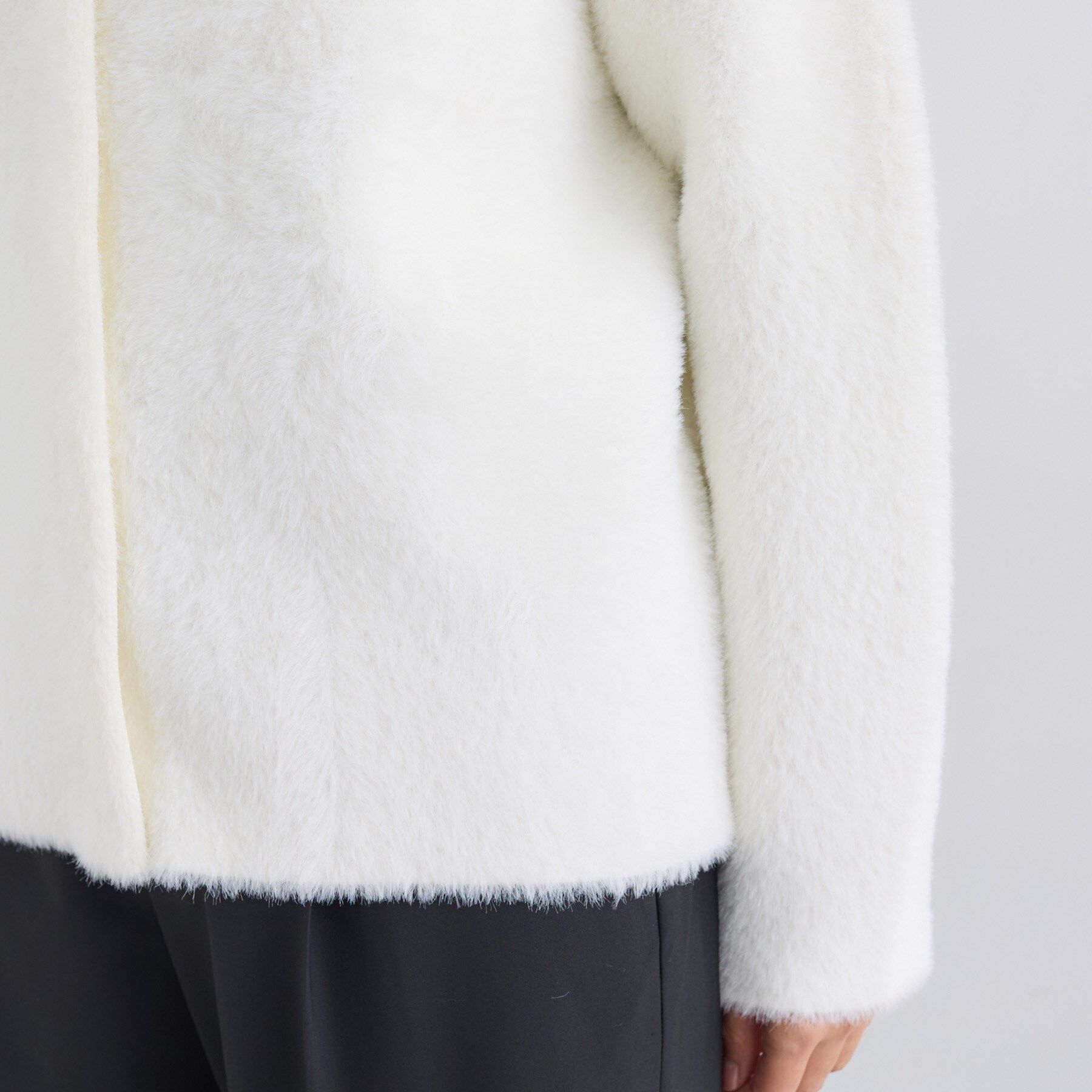 INDIVI「スタンドネック シャギーモールニット」|ニット・セーター|