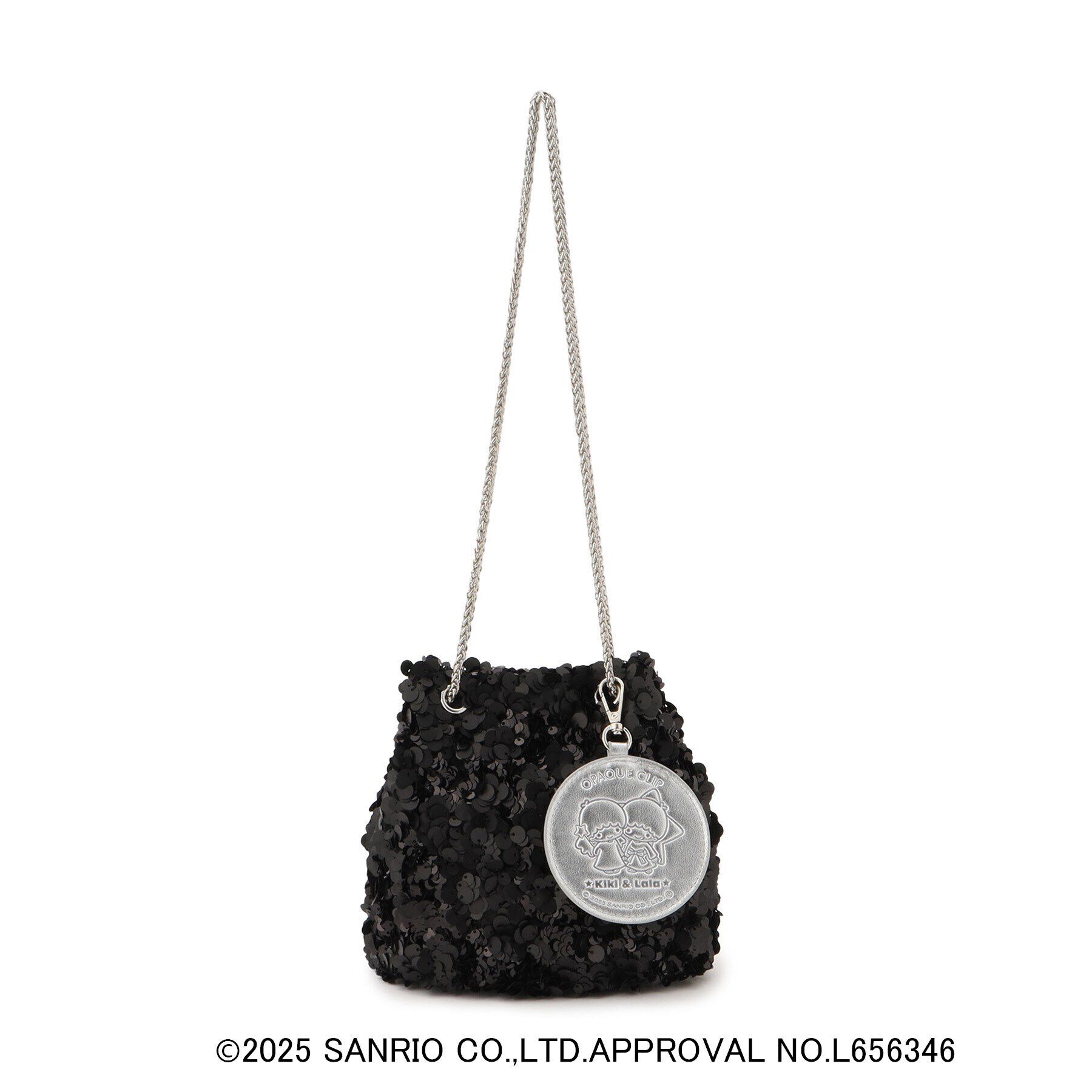 OPAQUE.CLIP「【リトルツインスターズコラボ】キキ＆ララ 2WAYスパンコール巾着ミニショルダーバッグ」|ショルダー・メッセンジャー|ブラック(019)