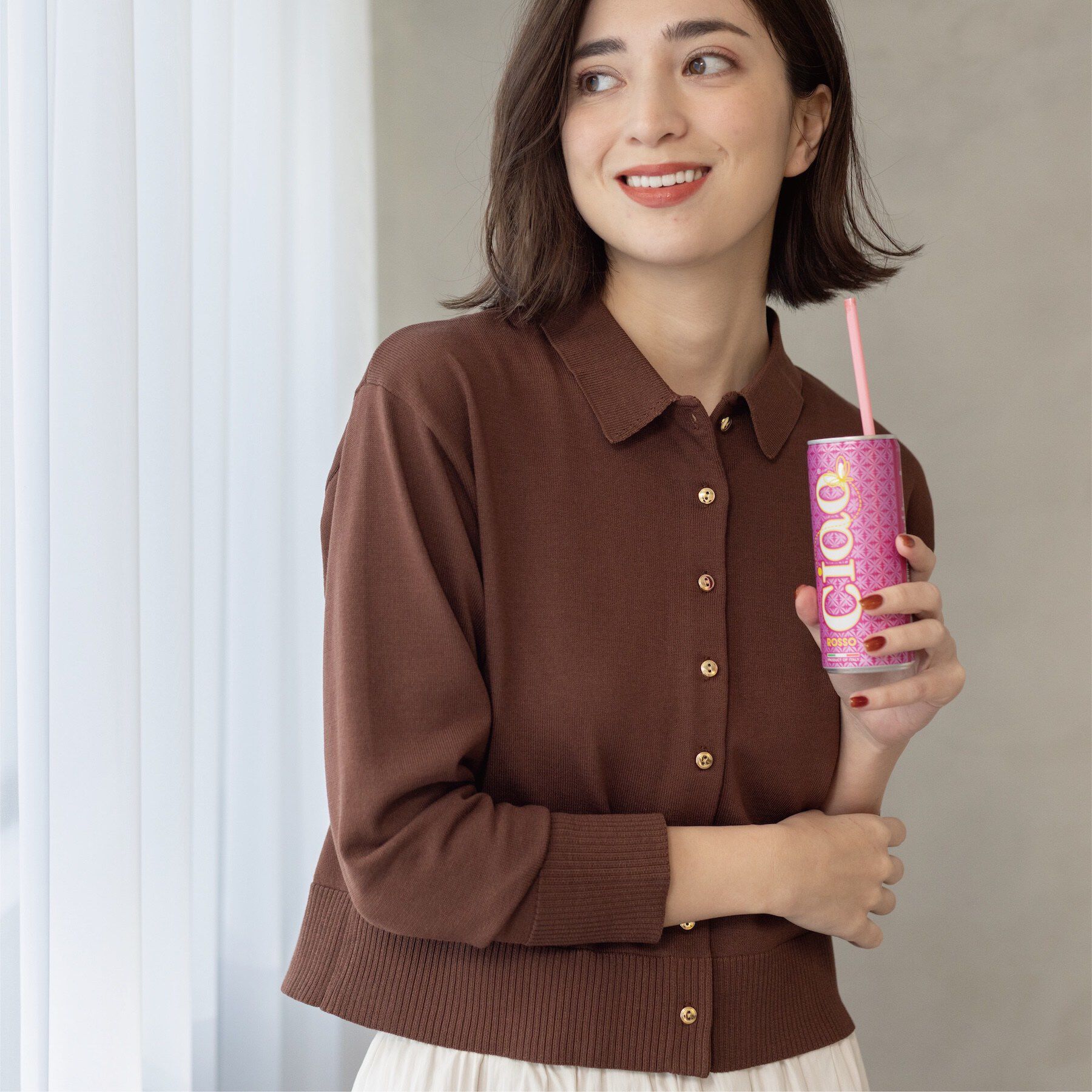 OPAQUE.CLIP「ポロネックカーディガン」|カーディガン|