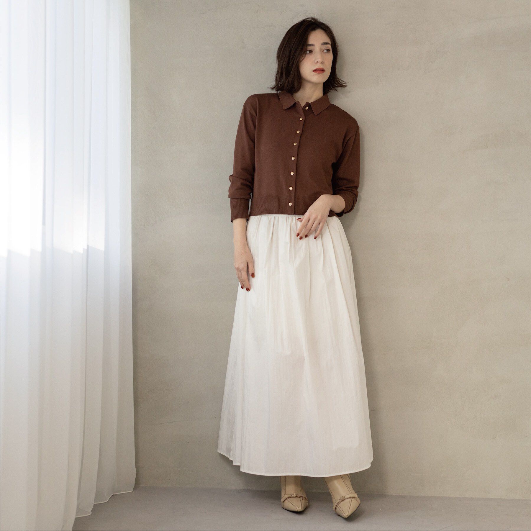 OPAQUE.CLIP「ポロネックカーディガン」|カーディガン|