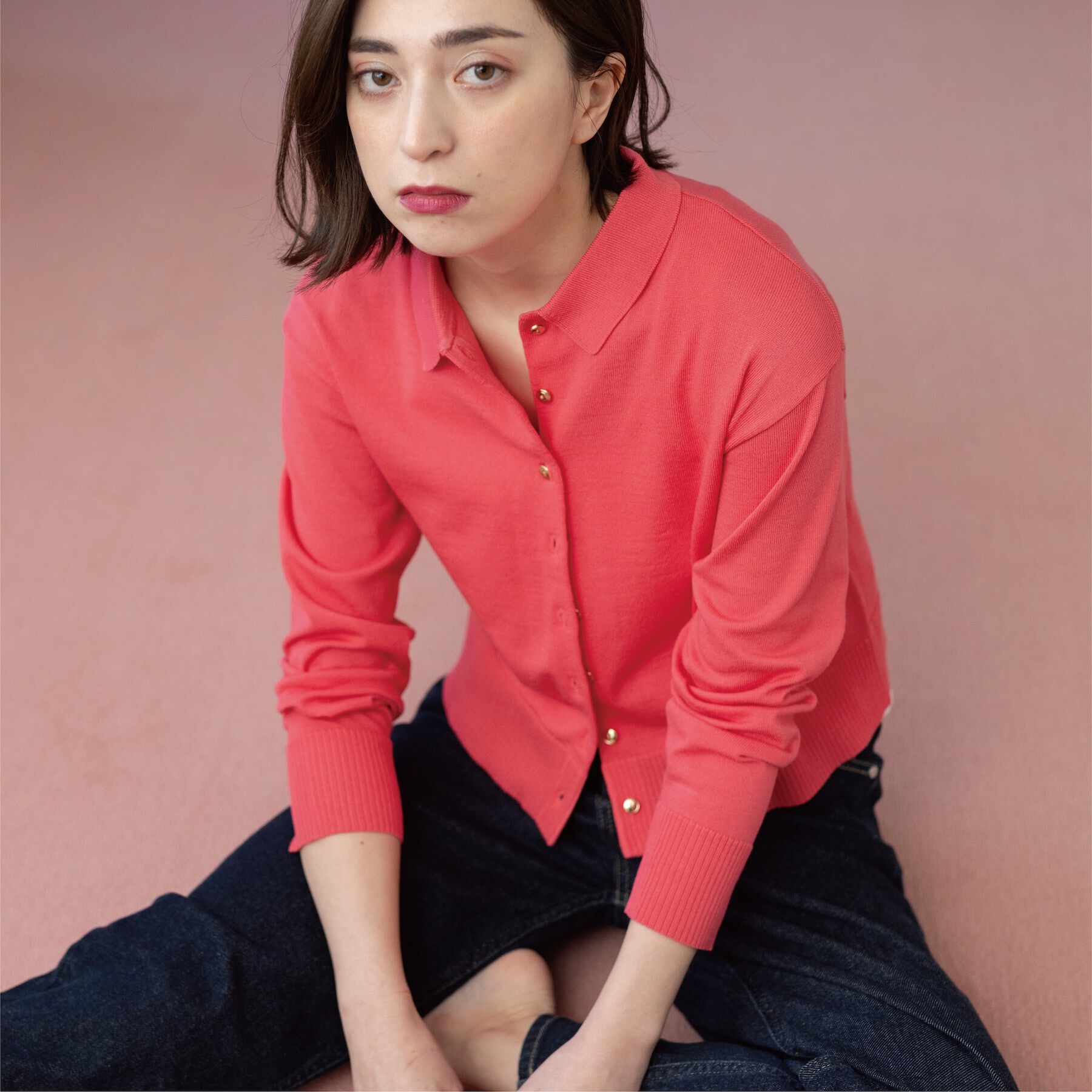 OPAQUE.CLIP「ポロネックカーディガン」|カーディガン|