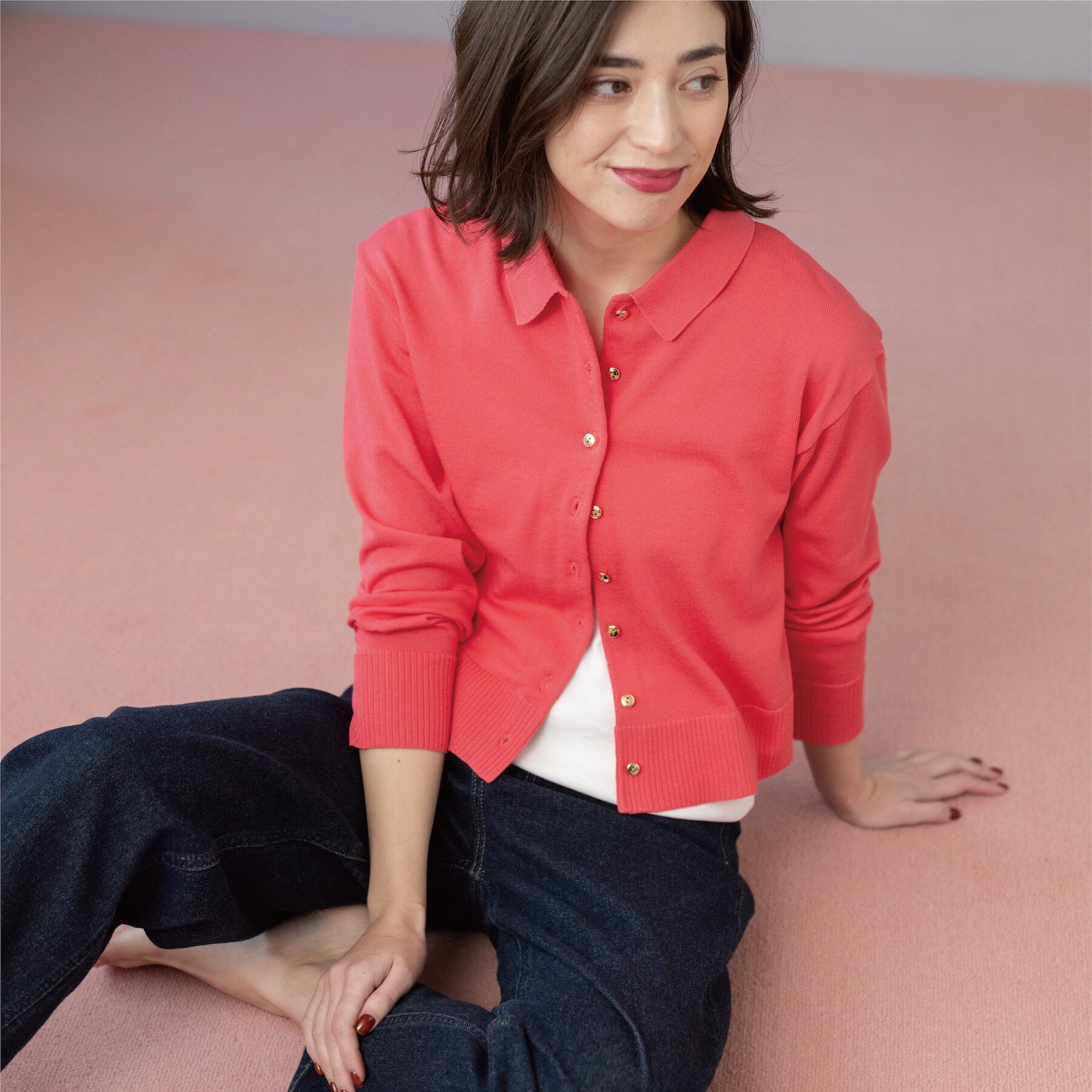 OPAQUE.CLIP「ポロネックカーディガン」|カーディガン|