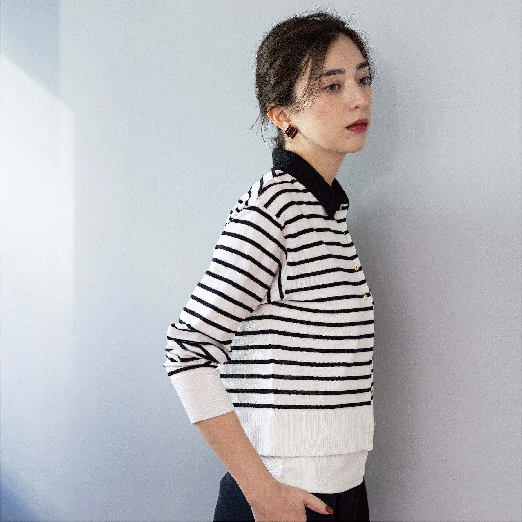 OPAQUE.CLIP「ポロネックカーディガン」|カーディガン|