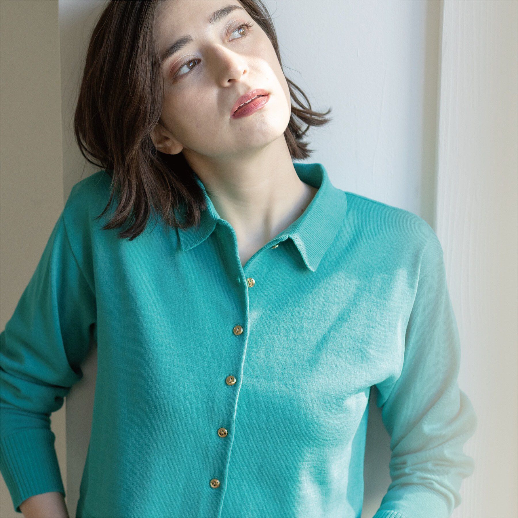 OPAQUE.CLIP「ポロネックカーディガン」|カーディガン|グリーン(022)