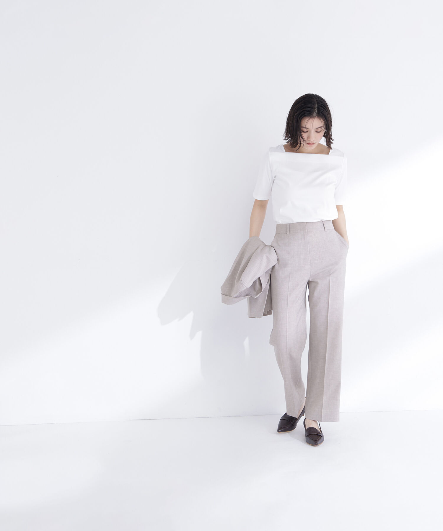  「リネンライク SETUP ダブルボタンジャケット」|その他|