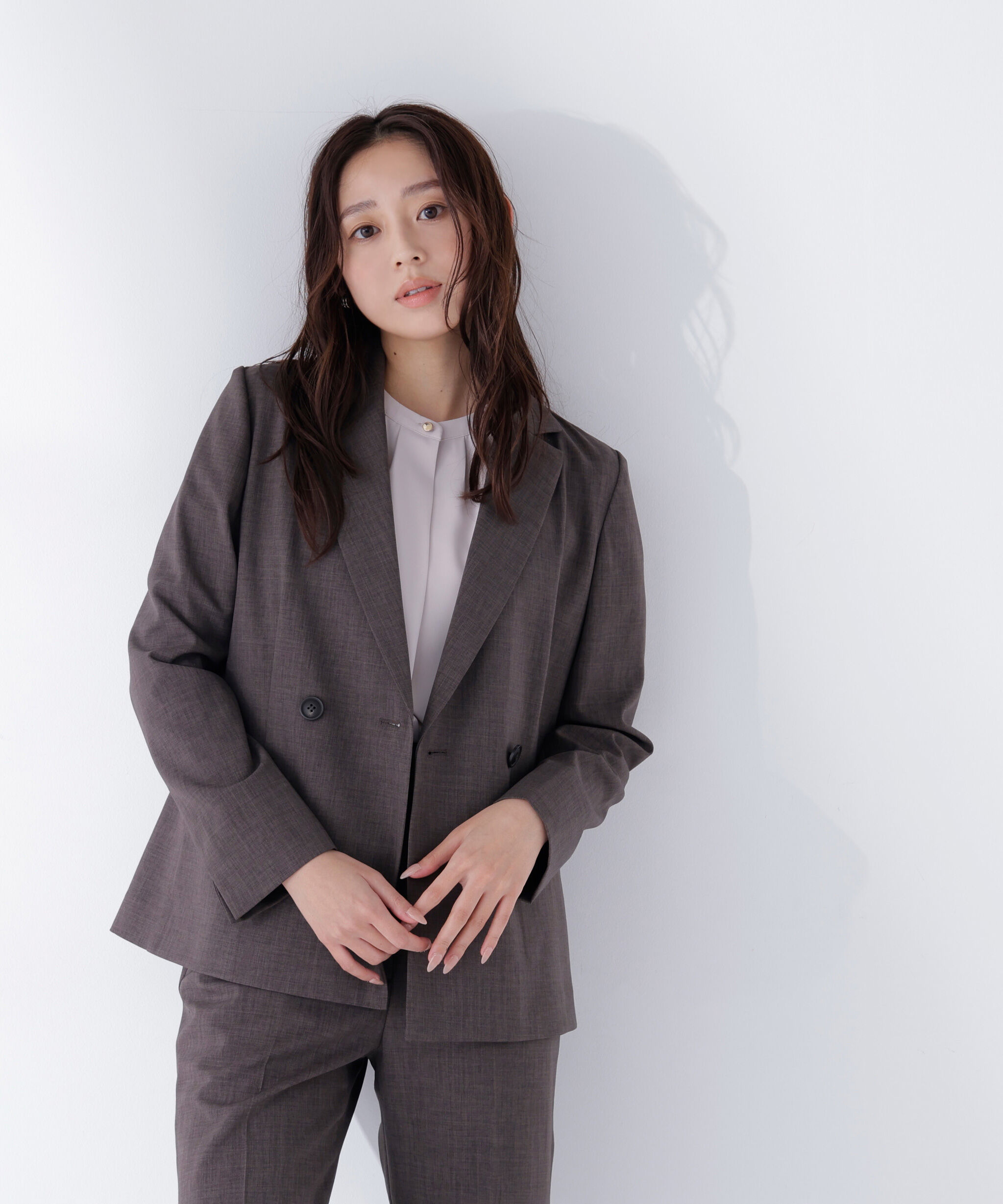  「リネンライク SETUP ダブルボタンジャケット」|その他|