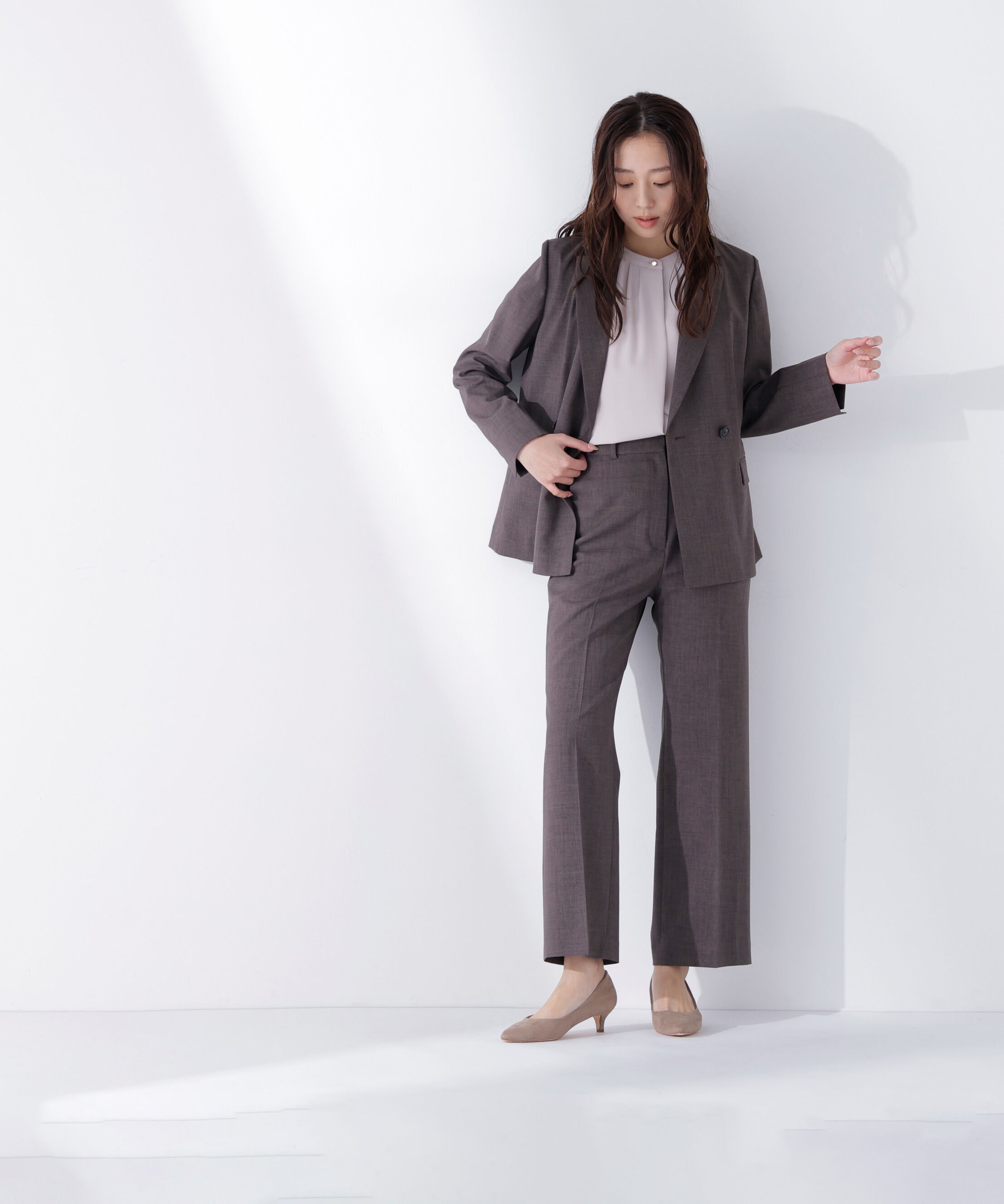  「リネンライク SETUP ダブルボタンジャケット」|その他|