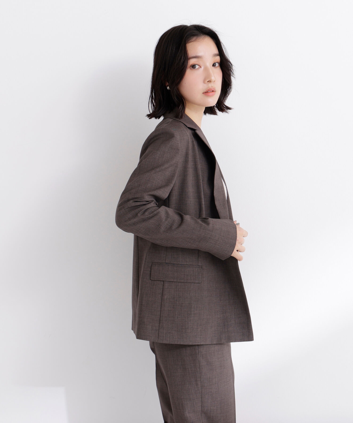  「リネンライク SETUP ダブルボタンジャケット」|その他|