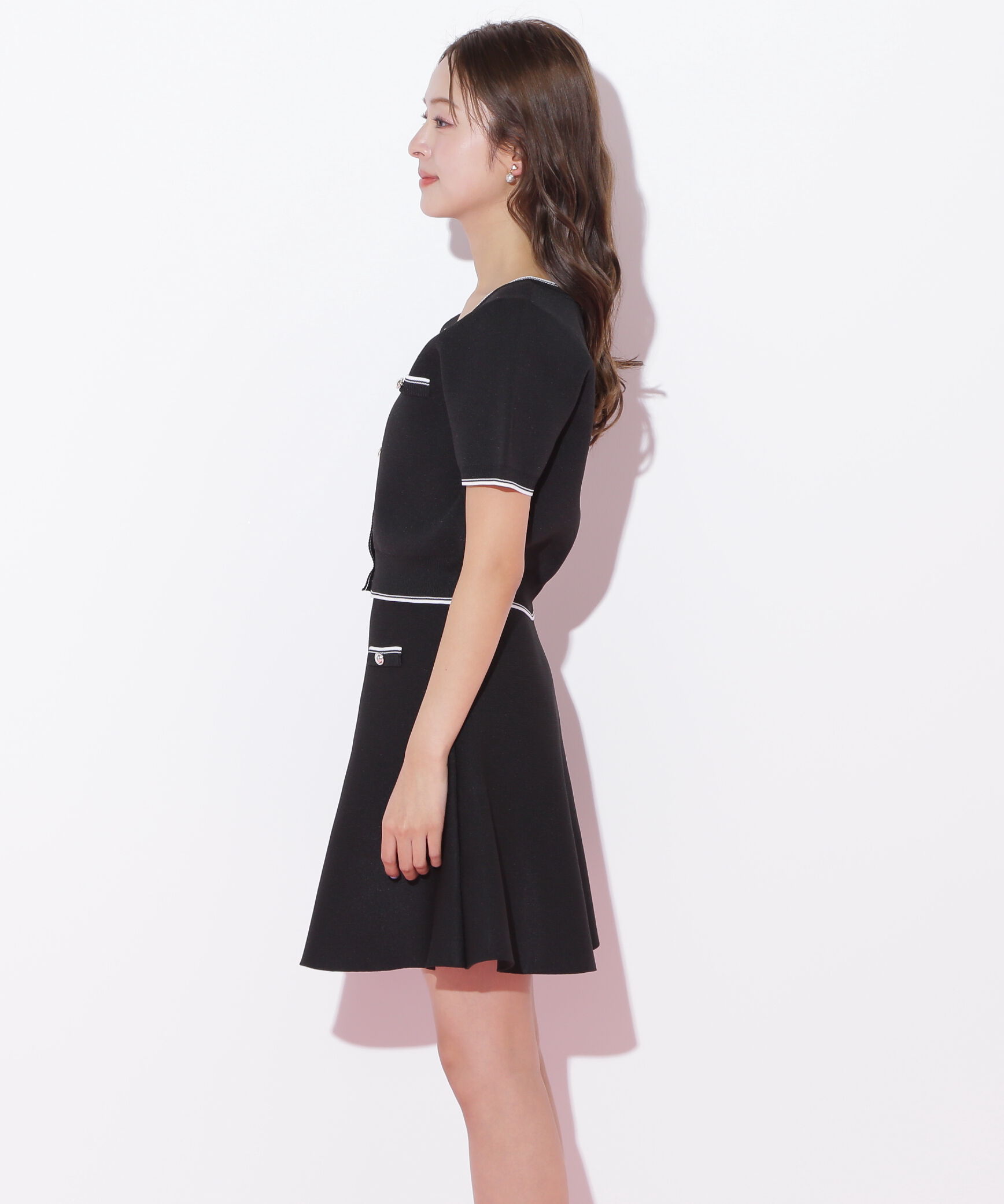  「配色ラインフレアスカートセットアップ」|ワンピース|