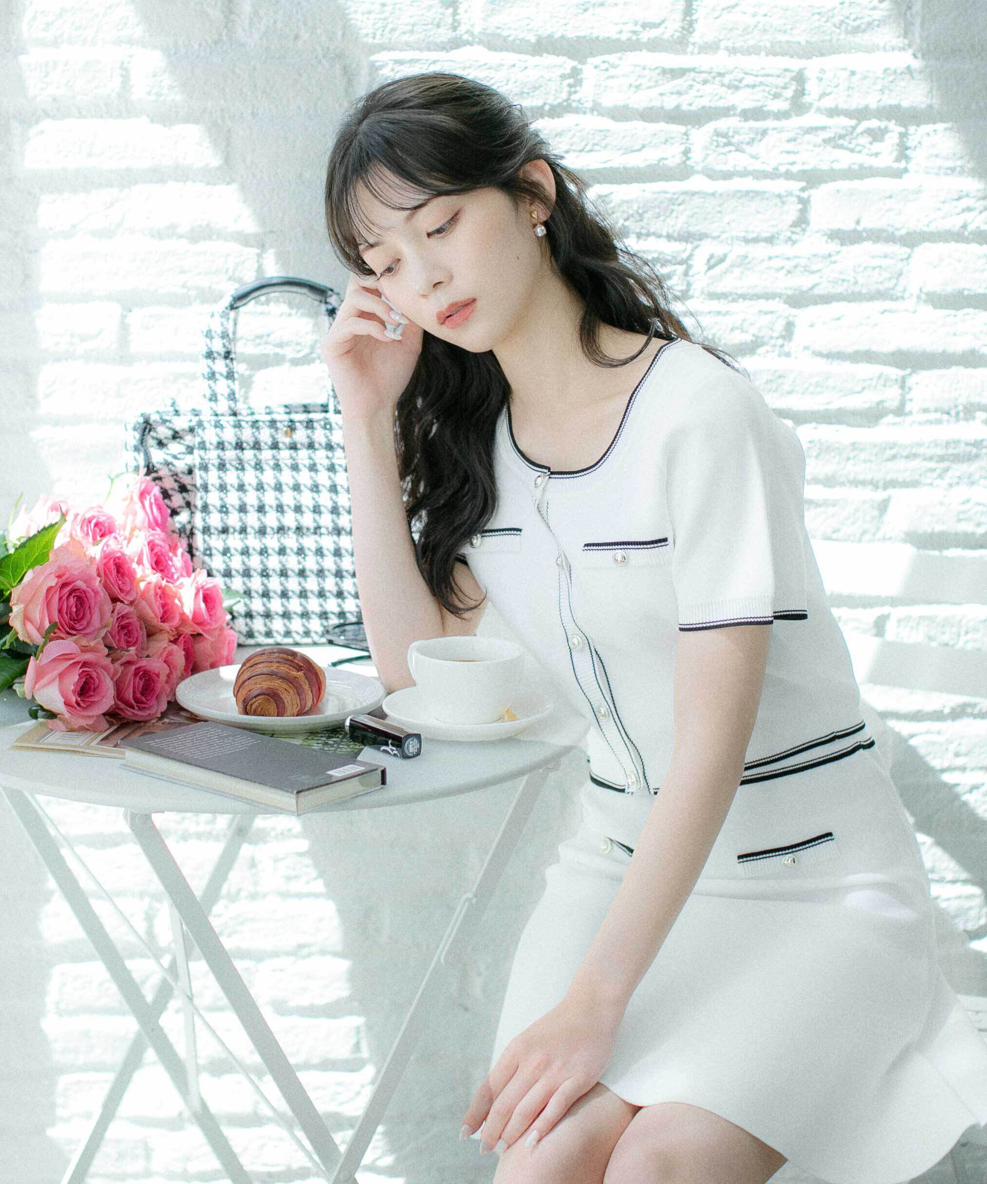  「配色ラインフレアスカートセットアップ」|ワンピース|