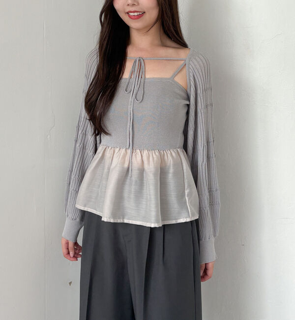 archives「ドッキングペプラムニットボレロアンサンプル」|カーディガン|