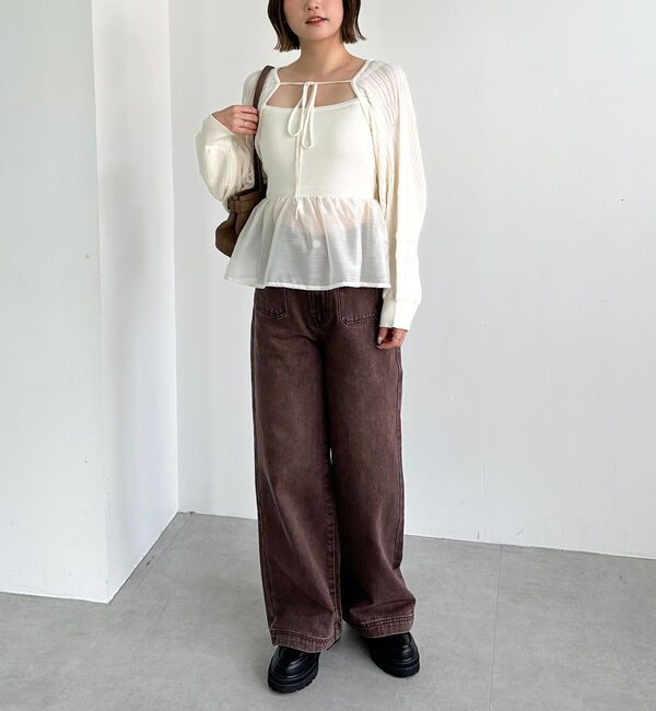 archives「ドッキングペプラムニットボレロアンサンプル」|カーディガン|