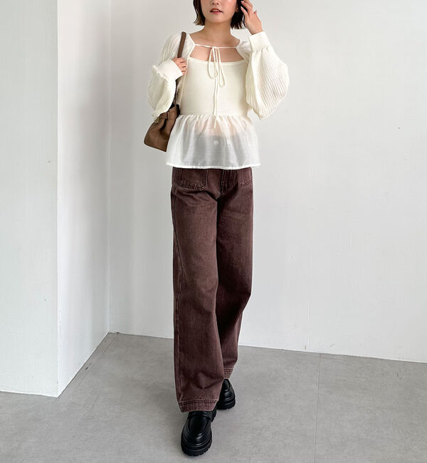 archives「ドッキングペプラムニットボレロアンサンプル」|カーディガン|