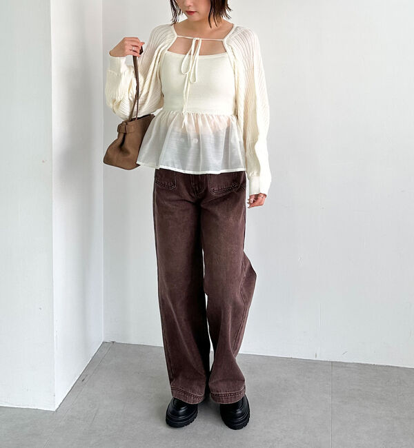 archives「ドッキングペプラムニットボレロアンサンプル」|カーディガン|