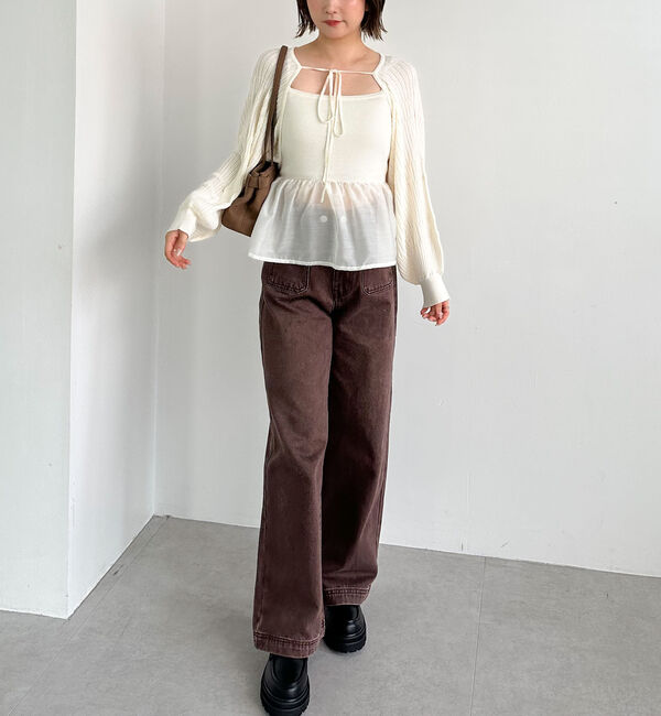 archives「ドッキングペプラムニットボレロアンサンプル」|カーディガン|