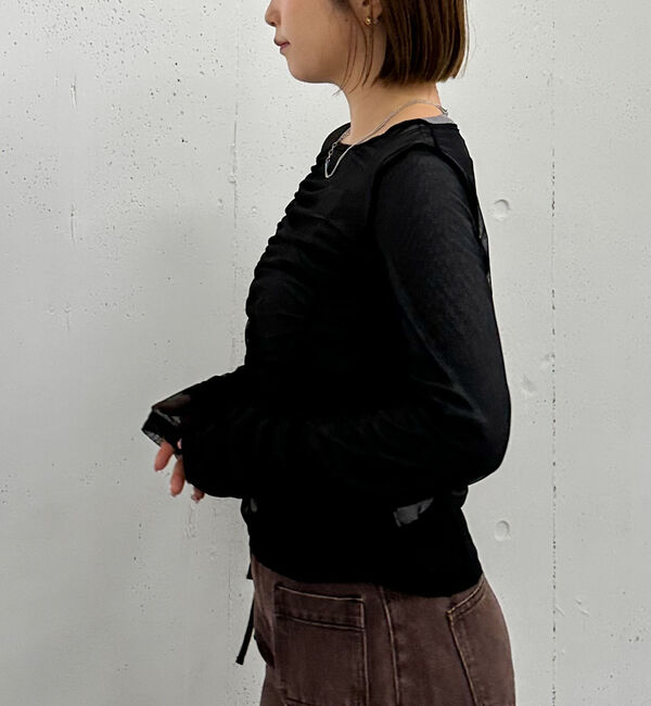 archives「チュールギャザーＴＯＰＳ&times;シアーＴＯＰＳ　ＳＥＴ」|カーディガン|