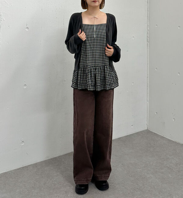 archives「片畦ニットＣＤ&times;チェックキャミチュニックＳＥＴ」|カーディガン|