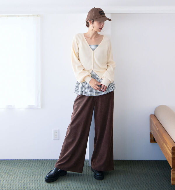 archives「片畦ニットＣＤ&times;チェックキャミチュニックＳＥＴ」|カーディガン|