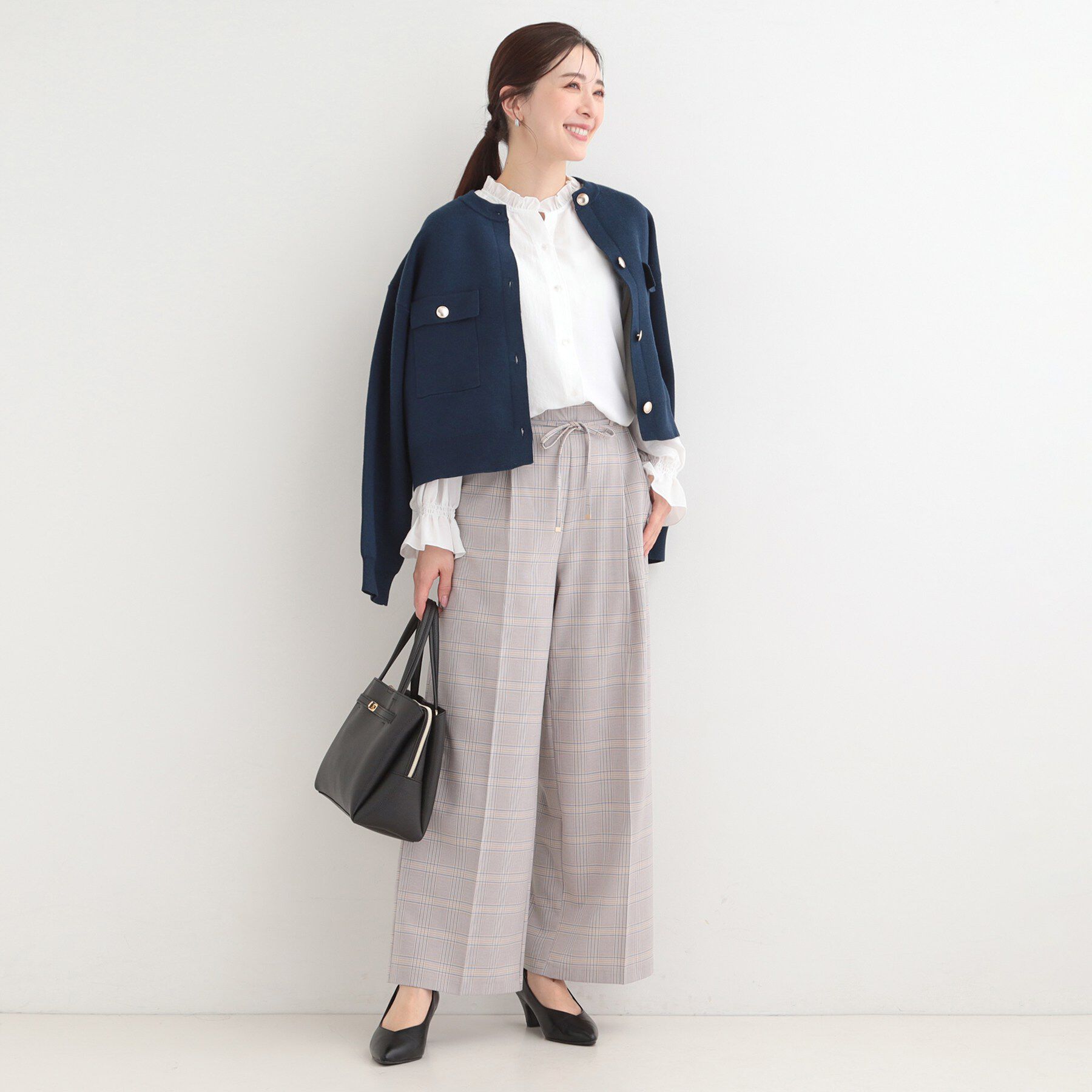 SHOO･LA･RUE「【洗濯後シワになりにくい/UV】洗えるフリル襟ブラウス」|シャツ・ブラウス|