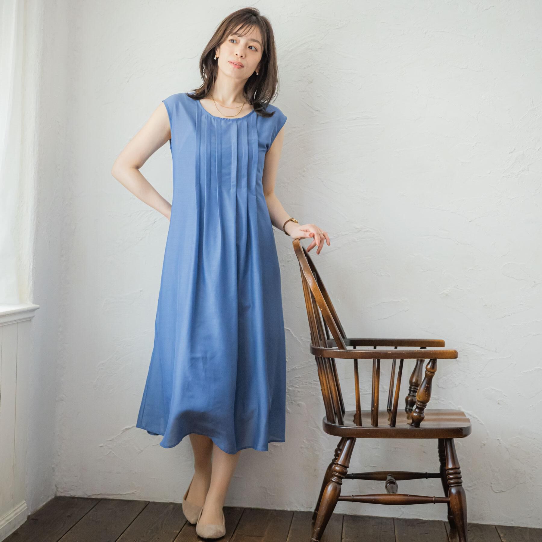 ITS&rsquo;DEMO「【手洗い可】シアータックワンピース」|ワンピース|