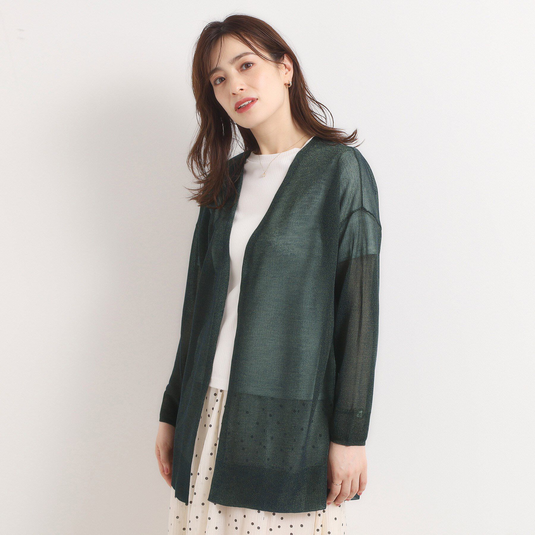 ITS&rsquo;DEMO「【手洗い可】ラメ着流しカーディガン」|カーディガン|