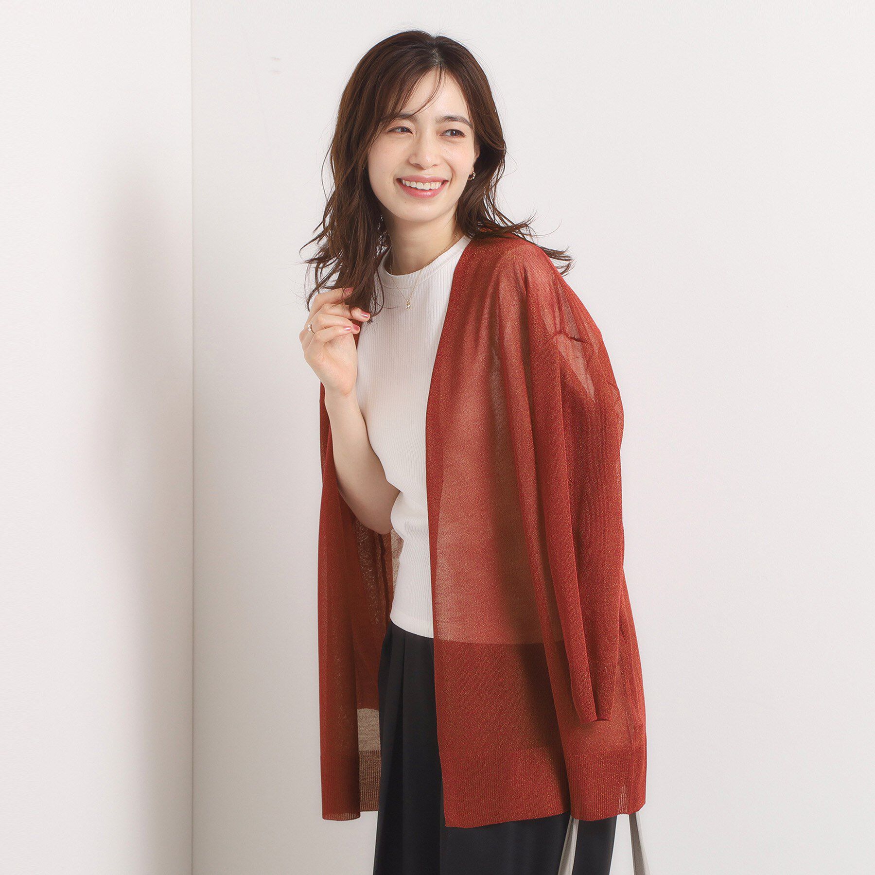 ITS&rsquo;DEMO「【手洗い可】ラメ着流しカーディガン」|カーディガン|