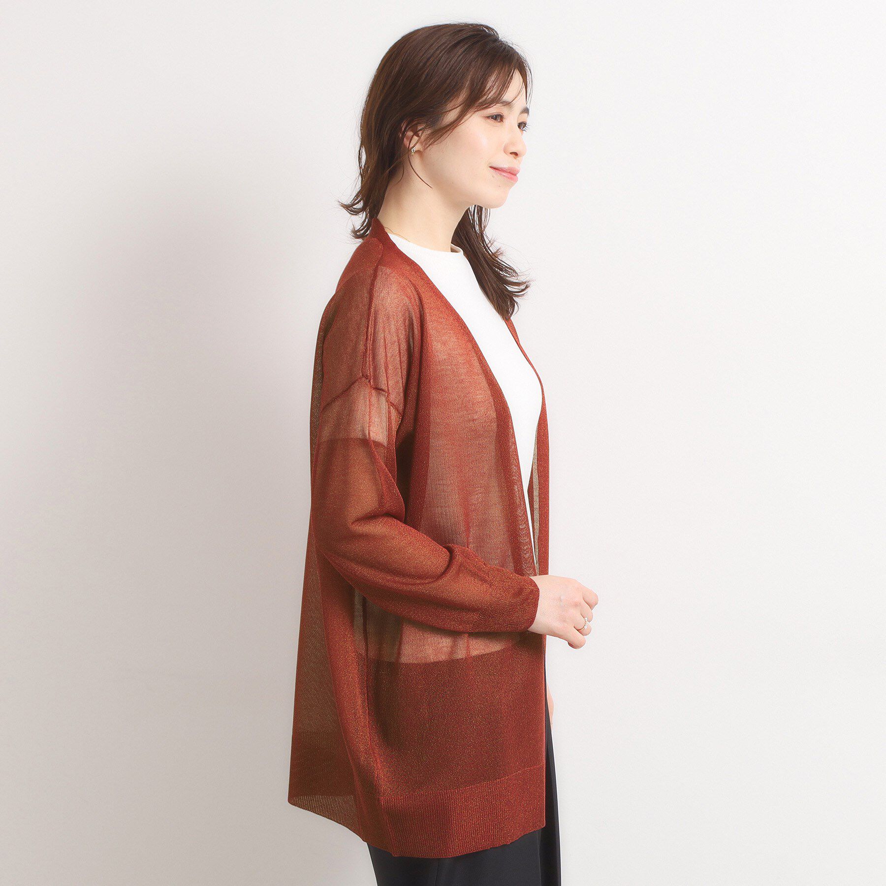 ITS&rsquo;DEMO「【手洗い可】ラメ着流しカーディガン」|カーディガン|