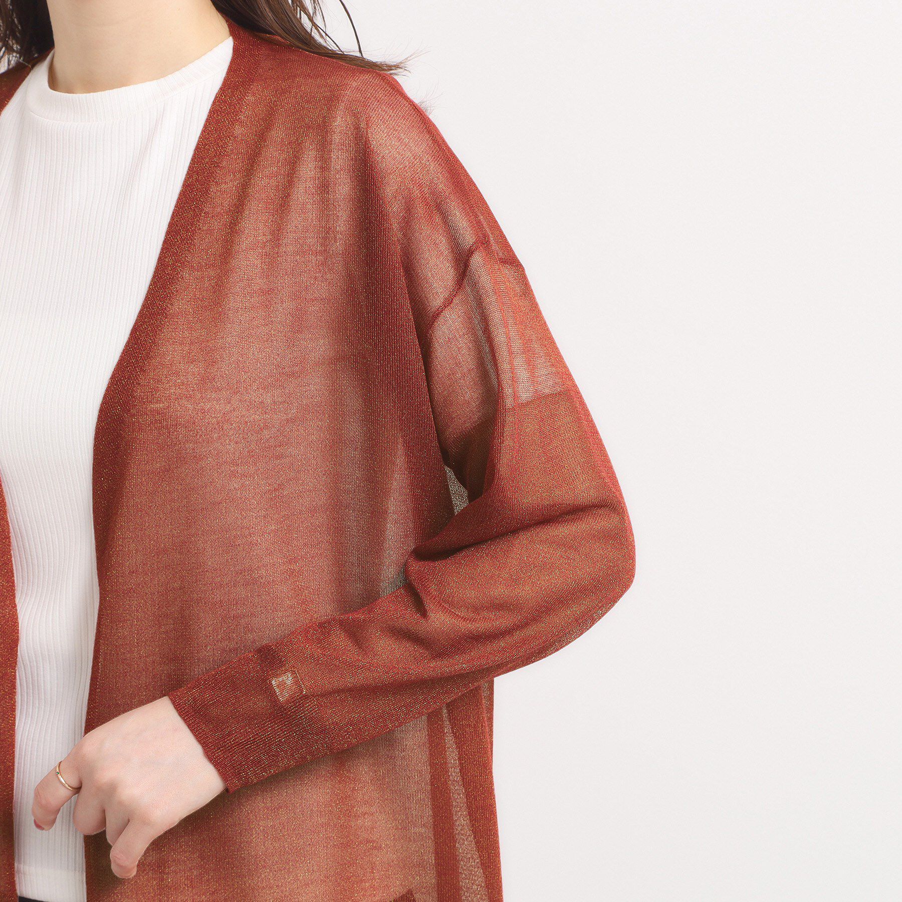 ITS&rsquo;DEMO「【手洗い可】ラメ着流しカーディガン」|カーディガン|